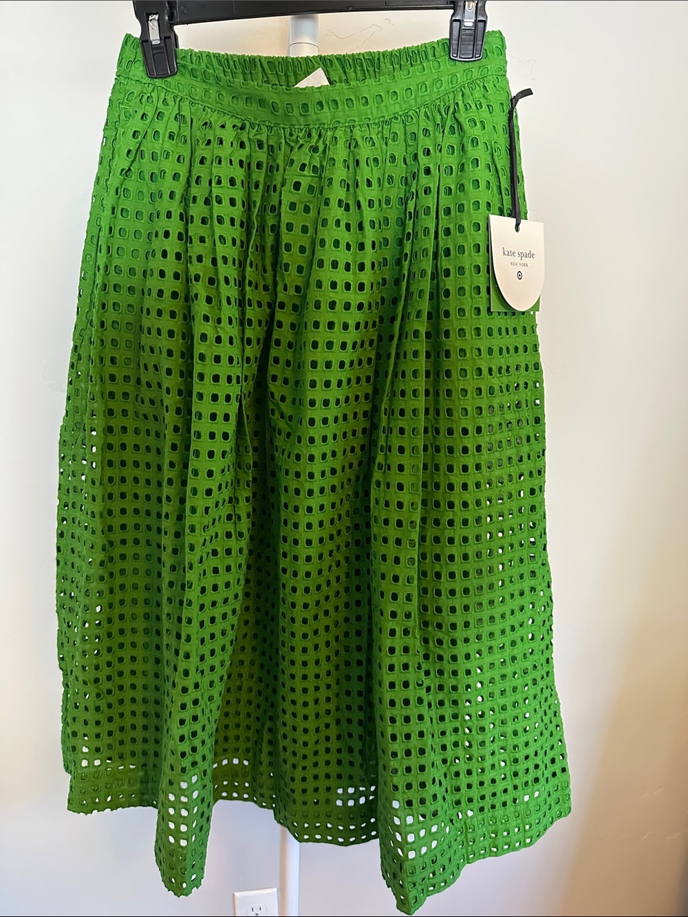 kate spade X Target Bright Green Eyelet Midi Skirt